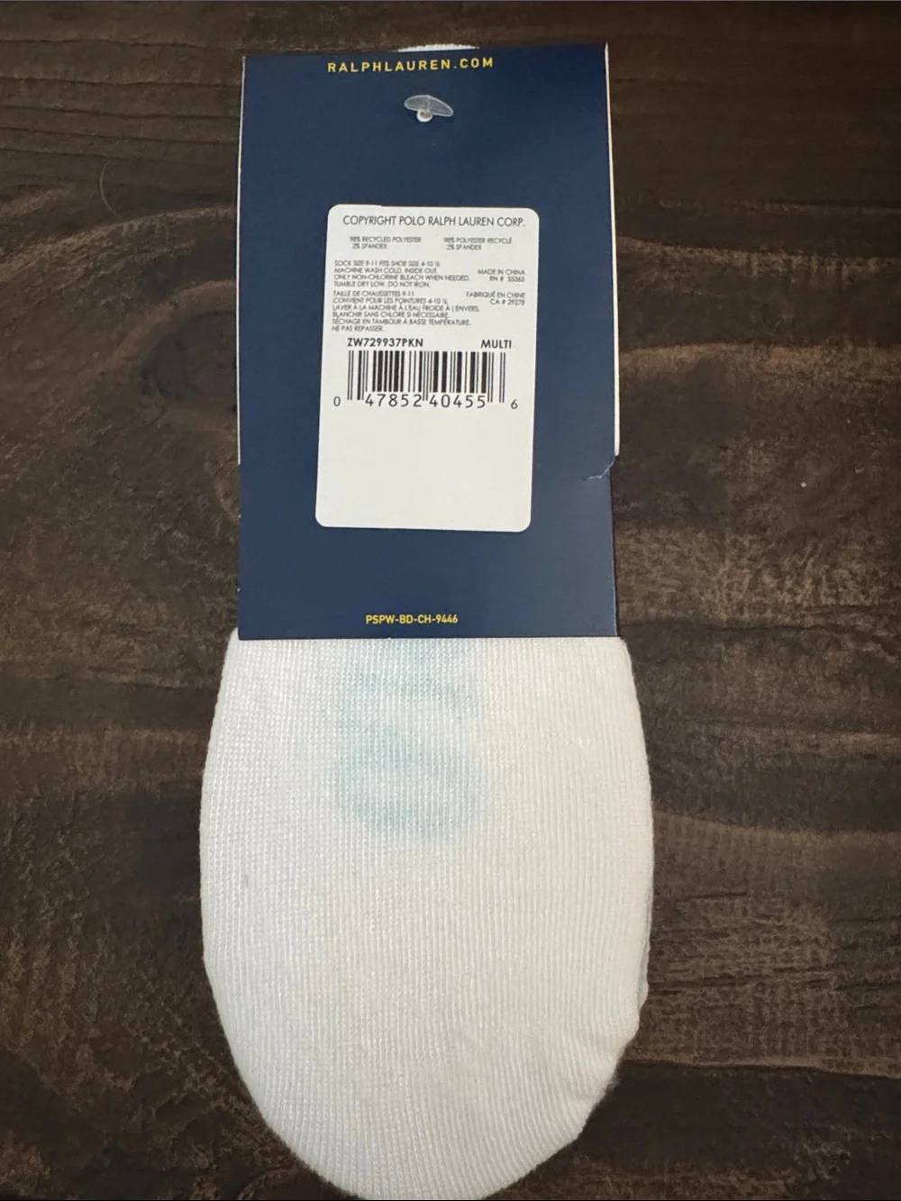 Polo by Ralph Lauren White No-Show Socks with Pink Logo - 6 Pack